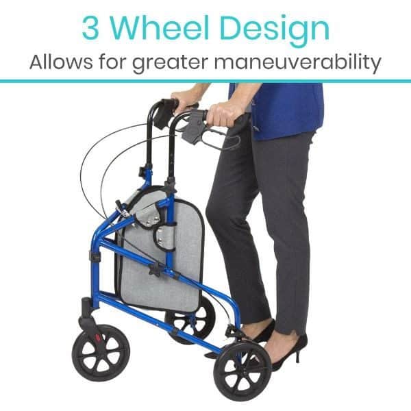 3 wheel design rollator
