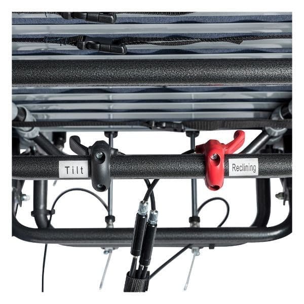 Rose Comfort Max tilt and recline chair with casters buttons