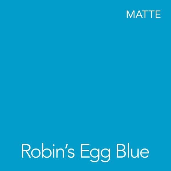A matte solid color swatch labeled Robins Egg Blue with the word MATTE in the top right corner.