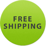A green circular badge with the words FREE SHIPPING in bold black letters.