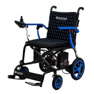 Journey Air Elite folding power wheelchair in Blue