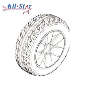 9"x3" Flat-Free Drive Wheel Assembly with Silver Rim – Compatible with Jazzy Select Elite & Pride TSS 300 (WHLASMB2017)