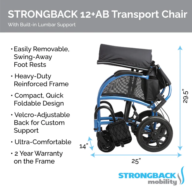 STRONGBACK Excursion : 12+AB Transport Wheelchair - Image 3